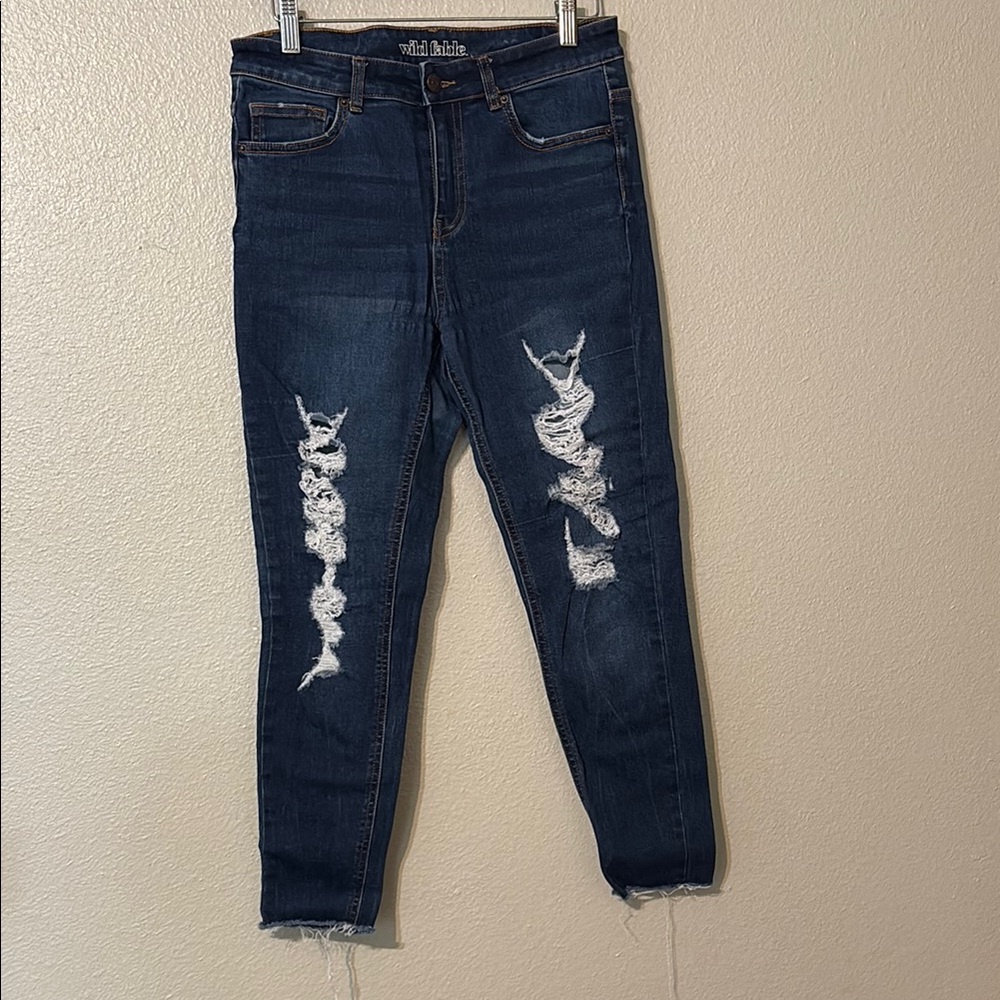 Wild Fable Blue Skinny Distressed Jeans